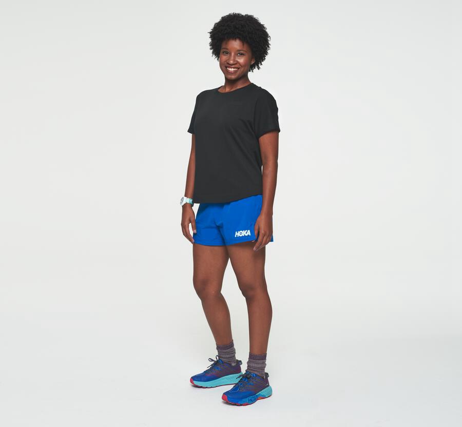 Hoka Womens Tee NZ - Hoka Lifestyle Black (WNX438019)